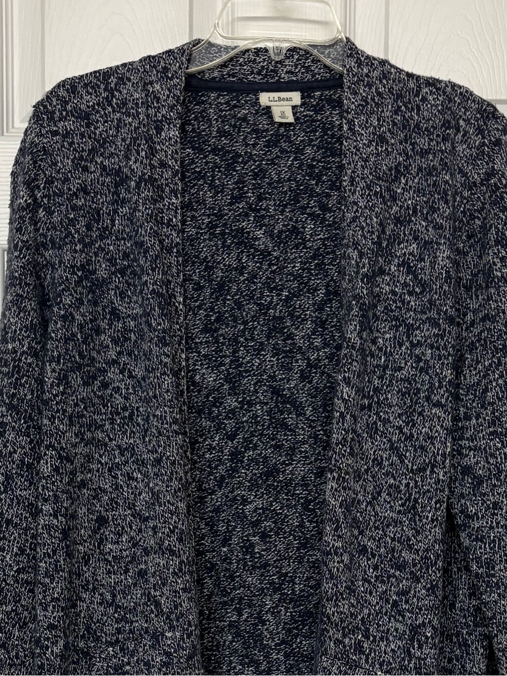 L. L. Bean Longline Open Front Cotton Cardigan Blue Sz 1X - Picture 2 of 4